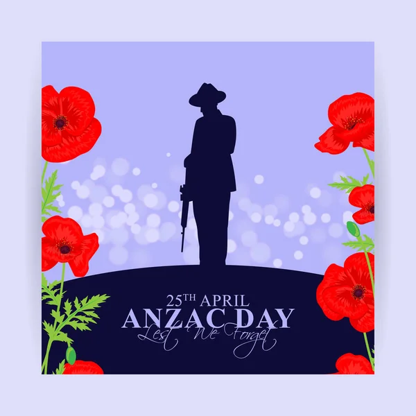 Vector Illustration Anzac Day Banner — Vector de stock