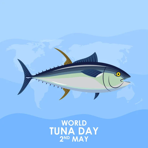 Wektor Ilustracji Światowy Dzień Tuńczyka Maja — Wektor stockowy