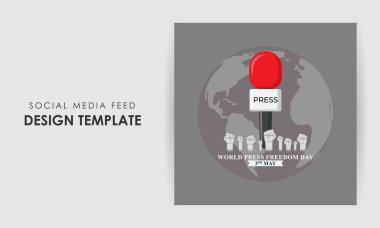 Dünya Basın Özgürlüğü Günü sosyal medya hikayesinin vektör illüstrasyonuName