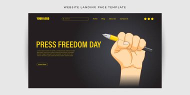 Dünya Basın Özgürlüğü Günü 'nün vektör illüstrasyonu Web sitesi iniş sayfası pankart düzenleme şablonu