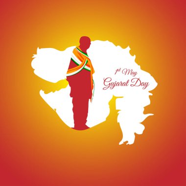 Vector illustration of Happy Gujarat Day greeting clipart