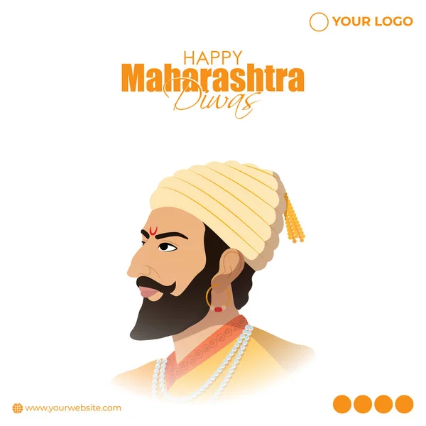 Векторна Ілюстрація Історії Соціальних Мереж Happy Maharashtra Day — стоковий вектор