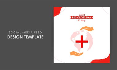Dünya Kızılhaç Günü sosyal medya hikayesinin vektör illüstrasyonuName