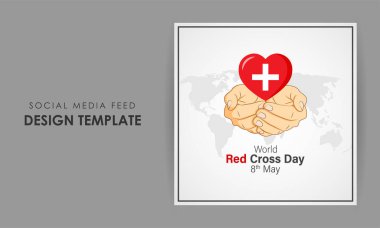 Dünya Kızılhaç Günü sosyal medya hikayesinin vektör illüstrasyonuName