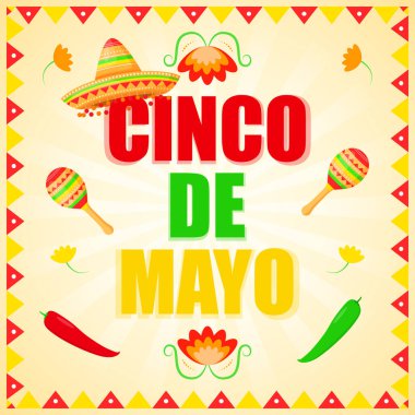 Cinco de Mayo selamlamasının vektör illüstrasyonu