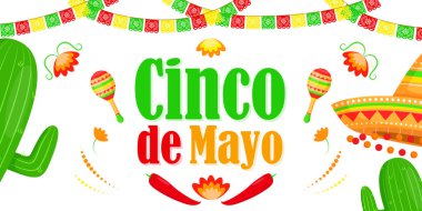 Cinco de Mayo selamlamasının vektör illüstrasyonu