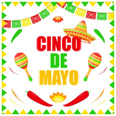 Cinco de Mayo selamlamasının vektör illüstrasyonu