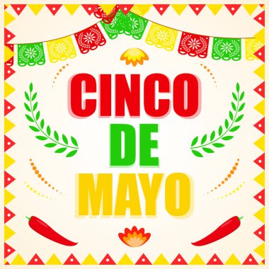 Cinco de Mayo selamlamasının vektör illüstrasyonu