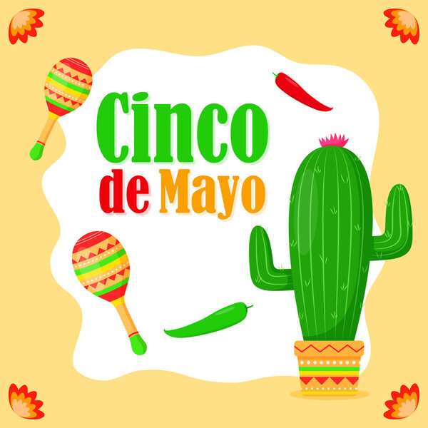 Vector illustration of Cinco de Mayo greeting