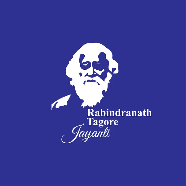 Wektor Ilustracja Happy Rabindranath Tagore Jayanti Pozdrowienia — Wektor stockowy