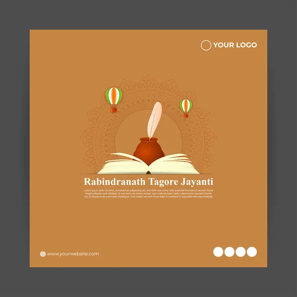 stock vector Vector illustration of Happy Rabindranath Tagore Jayanti social media story feed mockup template