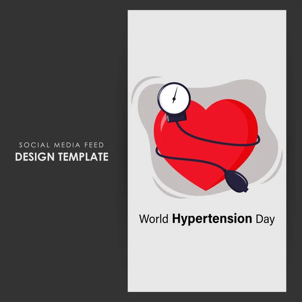 Vector Illustratie Van World Hypertension Day Social Media Verhaal Feed — Stockvector