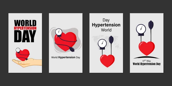 Vector Illustratie Van World Hypertension Day Social Media Verhaal Feed — Stockvector