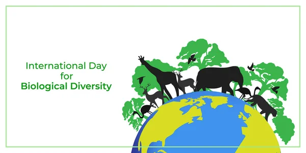 Ilustração Vetorial Para Dia Internacional Diversidade Biológica Maio —  Vetores de Stock