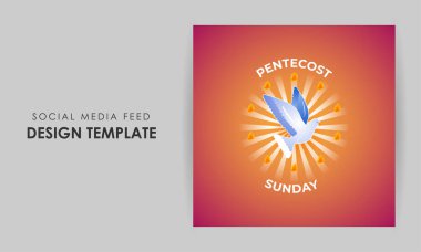 Pentecost sosyal medya hikayesinin vektör illüstrasyonu