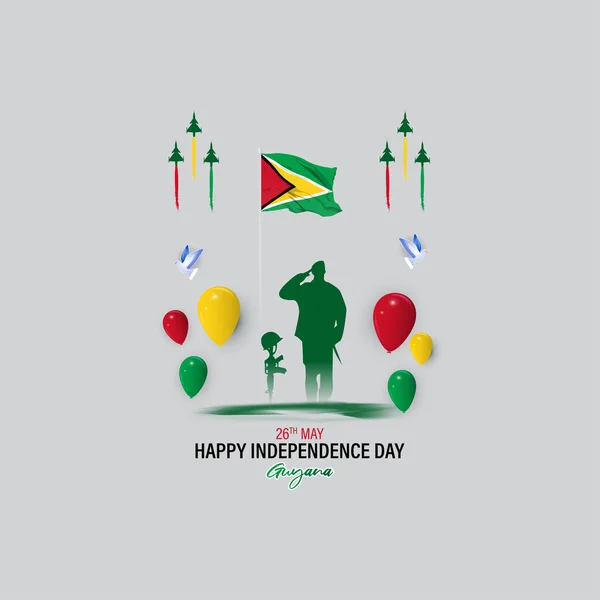 Vektorillustration Für Happy Independence Day Guyana — Stockvektor