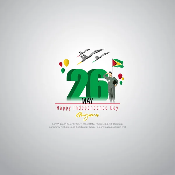 Ilustración Vectorial Para Feliz Día Independencia Guyana — Archivo Imágenes Vectoriales