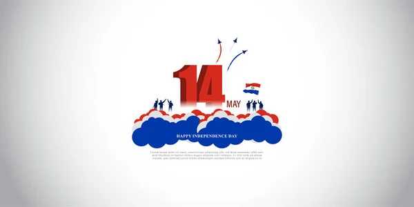 Vektorillustration Für Happy Independence Day Paraguay — Stockvektor
