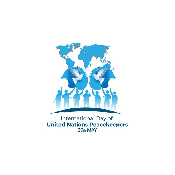 Εικονογράφηση Διάνυσμα Της Παγκόσμιας Ημέρας Των Ηνωμένων Εθνών Ειρηνοφύλακες Μαΐου — Διανυσματικό Αρχείο