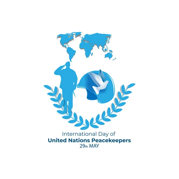 Wektor Ilustracji Międzynarodowego Dnia Rozjemców Narodów Zjednoczonych Maja — Wektor stockowy
