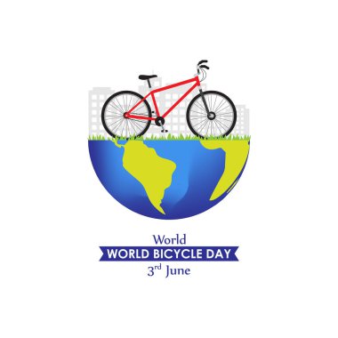 Dünya Bisiklet Günü 'nün vektör illüstrasyonu 3 Haziran sosyal medya öyküsü model şablonu