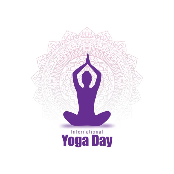 Εικονογράφηση Διάνυσμα Του Προτύπου Happy International Day Yoga Social Media — Διανυσματικό Αρχείο