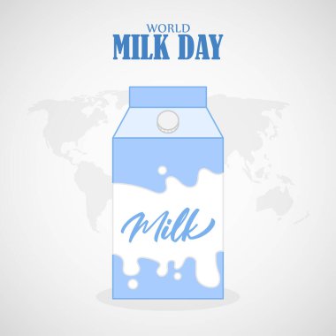 Dünya Süt Günü 'nün vektör illüstrasyonu 1 Haziran sosyal medya öyküsü model şablonu