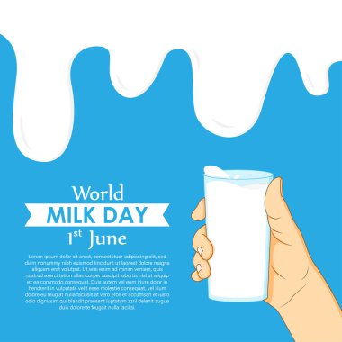 Dünya Süt Günü 'nün vektör illüstrasyonu 1 Haziran sosyal medya öyküsü model şablonu