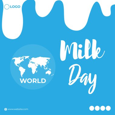 Dünya Süt Günü 'nün vektör illüstrasyonu 1 Haziran sosyal medya öyküsü model şablonu