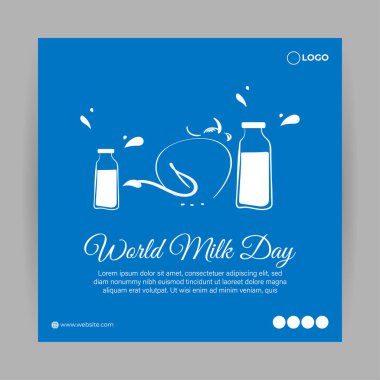 Dünya Süt Günü 'nün vektör illüstrasyonu 1 Haziran sosyal medya öyküsü model şablonu