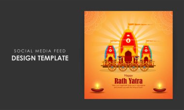 Happy Rath Yatra sosyal medya hikayesinin vektör illüstrasyonuName