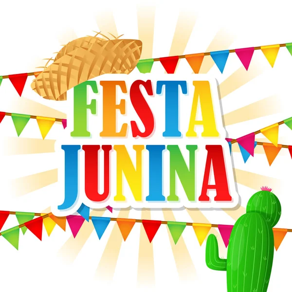 Ilustración Vectorial Festa Junina Plantilla Maqueta Alimentación Historia Redes Sociales — Vector de stock