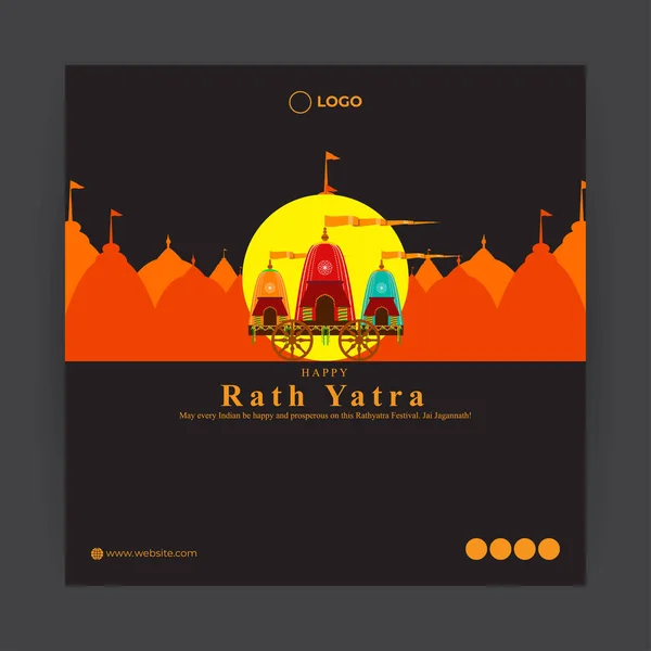 stock vector Vector illustration of Happy Rath Yatra social media story feed mockup template