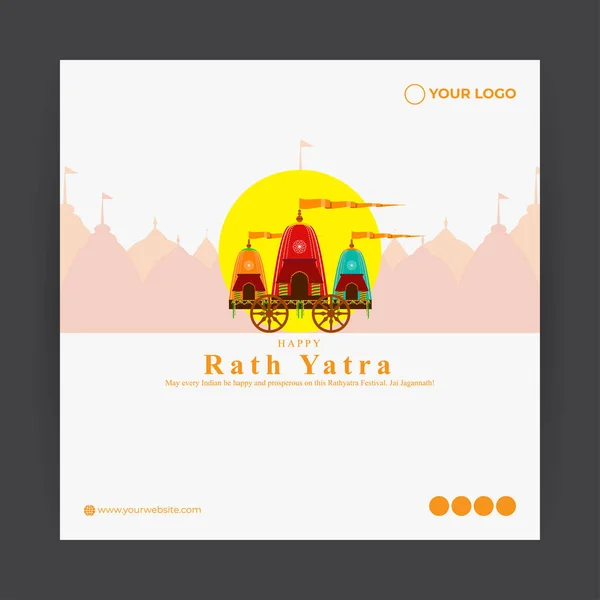 Vektorillustration Von Happy Rath Yatra Social Media Story Feed Attrappe — Stockvektor