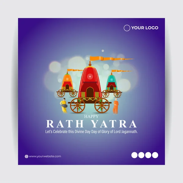 Векторна Ілюстрація Історії Соціальних Медіа Happy Rath Yatra Підживлює Макет — стоковий вектор