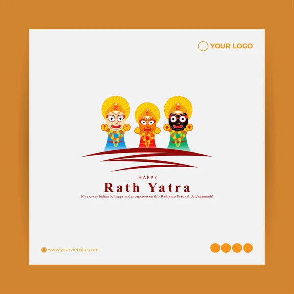 Stock vector Vector illustration of Happy Rath Yatra social media story feed mockup template