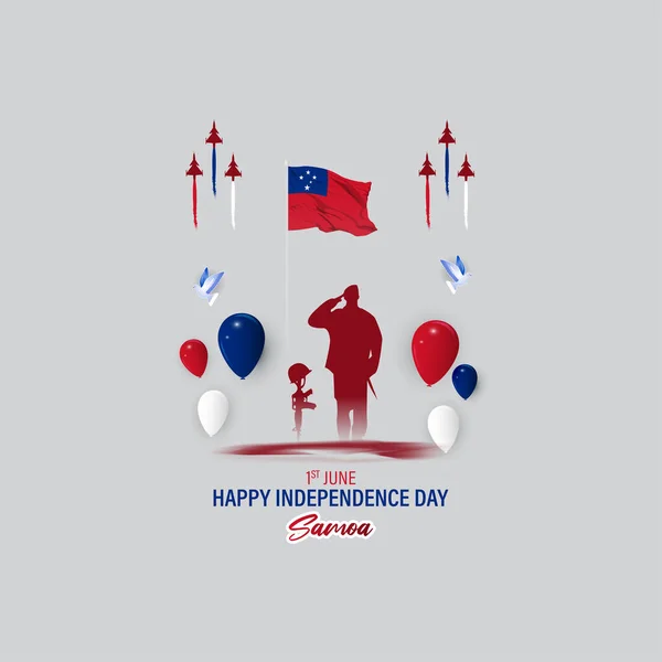 Ilustração Vetorial Para Dia Independência Samoa Junho — Vetor de Stock