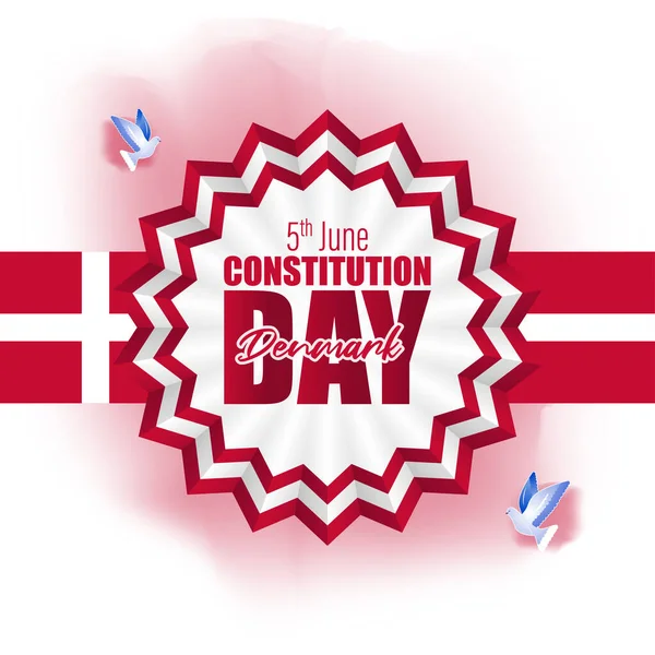 Vektorová Ilustrace Pro Happy Constitution Day Dánsko Června — Stockový vektor