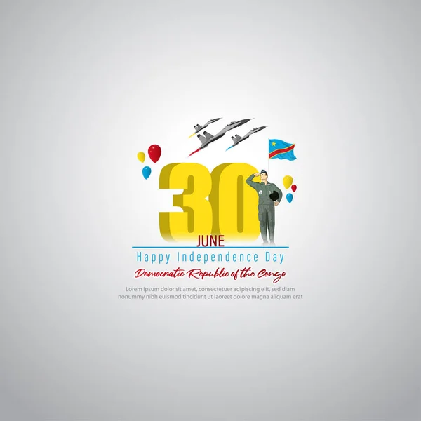 Vector Illustratie Van Democratische Republiek Congo Independence Day Social Media — Stockvector