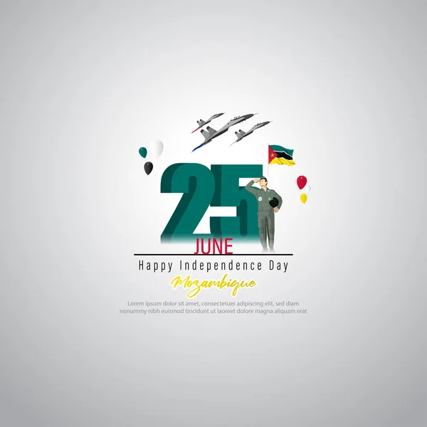 stock vector Vector illustration of Mozambique Independence Day social media story feed mockup template