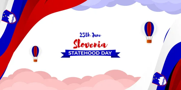 stock vector Vector illustration of Slovenia Statehood Day social media story feed mockup template