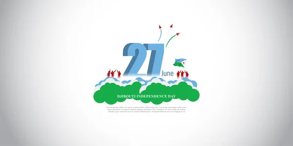 Illustrazione Vettoriale Happy Djibouti Independence Day Modello Feed Storia Dei — Vettoriale Stock