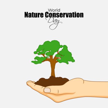 Vector illustration of World Nature Conservation Day social media story feed mockup template clipart