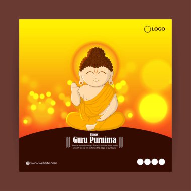 Mutlu Guru Purnima sosyal medya hikayesinin vektör illüstrasyonuName