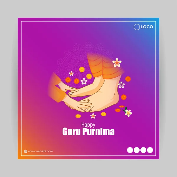 stock vector Vector illustration of Happy Guru Purnima social media story feed mockup template