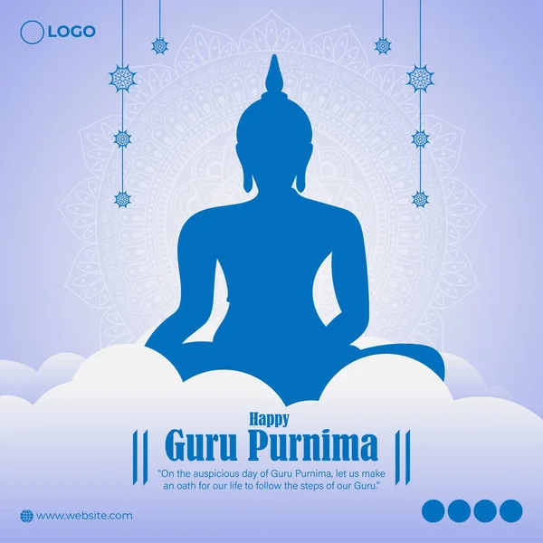 Векторна Ілюстрація Історії Соціальних Медіа Happy Guru Purnima — стоковий вектор