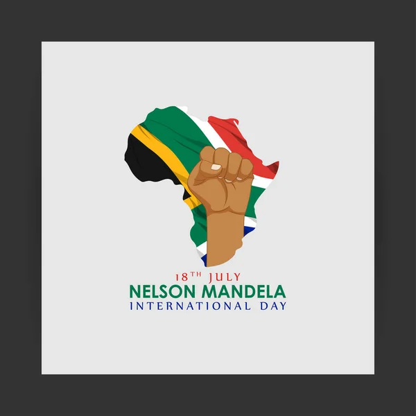 Ilustración Vectorial Happy Nelson Mandela Day Plantilla Maqueta Alimentación Historia — Vector de stock