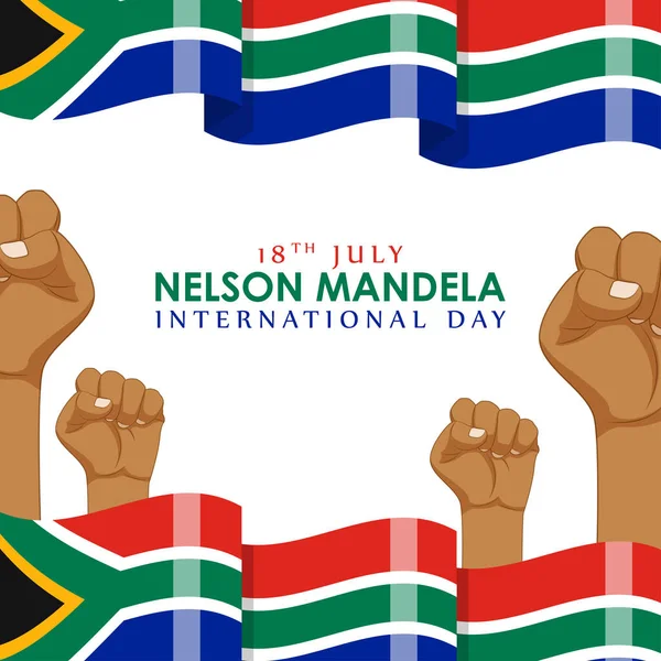 Vektor Illusztrációja Happy Nelson Mandela Day Közösségi Média Történet Takarmány — Stock Vector