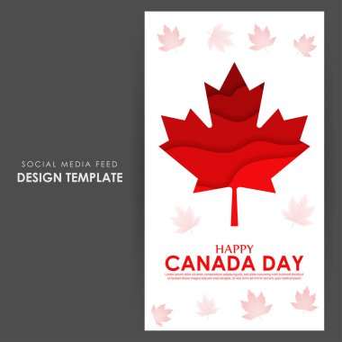 Mutlu Kanada Günü sosyal medya hikayesinin vektör illüstrasyonu