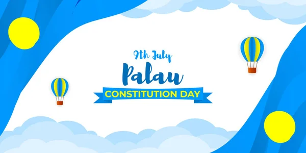 Vektorové Ilustrace Palau Ústava Den Července Příběh Sociálních Médií Krmivo — Stockový vektor